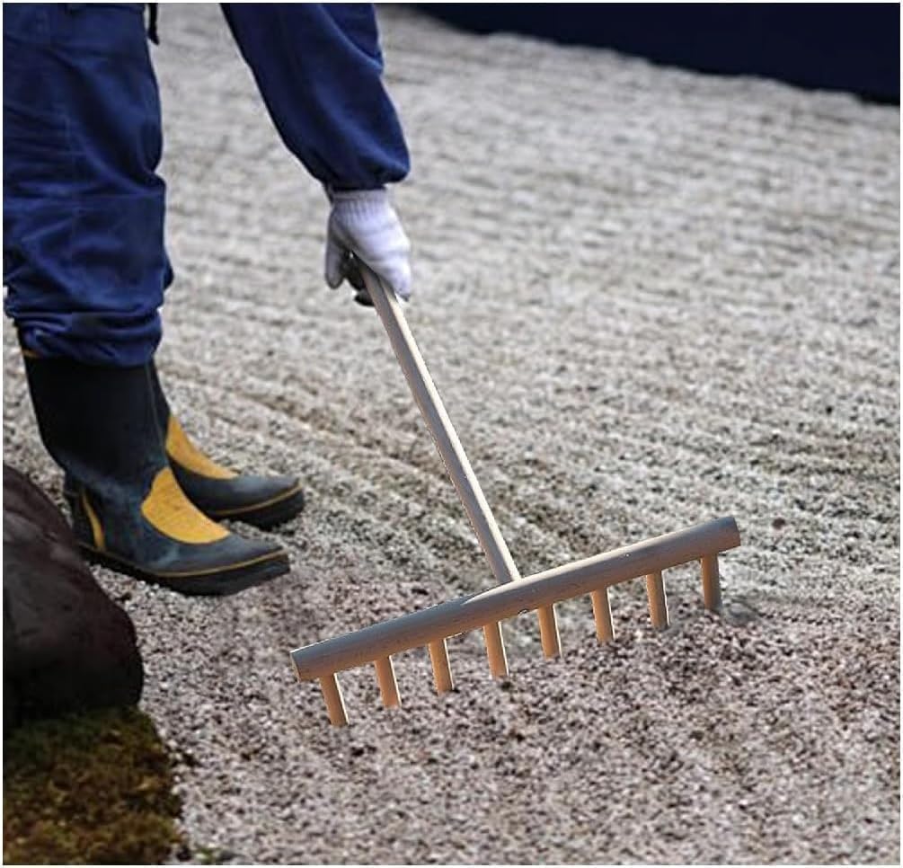 Upgrade Full Size 4ft Zen Garden Rake, Round Teeth