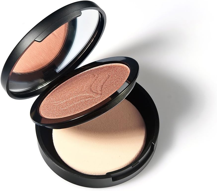 10g Highlighting Powder Face Powder Foundation with Puff Mirror (Pink)
