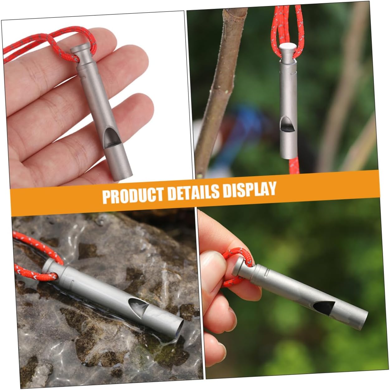 Sosoport Titanium Whistle Decor Metal Whistle with Lanyard Teacher Whistle Outdoor Supply Whistle Lanyard