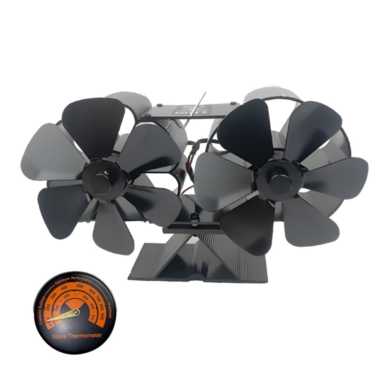 Ventilatori Per Stufe A Legna 6/12 Pale Ventilatore For Stufa Alimentata A Calore Camino Nero Bruciatore A Legna Eco Amichevole Ventola Silenziosa Distribuzione Efficiente Del Calore Domestica(T3 With