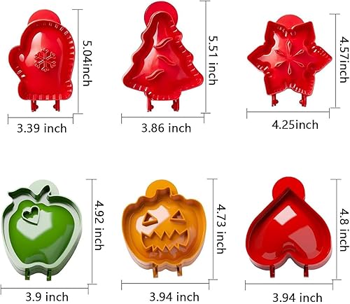 Miniatura 2 de 6 moldes para tartas pequeñas, prensatelas de masa para hornear mini pastelera, manzana, calabaza, corazón, copo de nieve, manopla, árbol de Navidad
