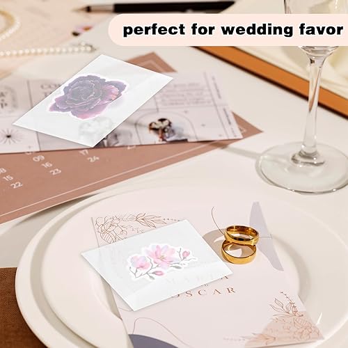 Miniatura 4 de Teaaha 50 sobres de cristal de 3.9 x 2.7 pulgadas, sobres de boletos de lotería, bolsas de papel de vidrio para sellos, sobres transparentes para