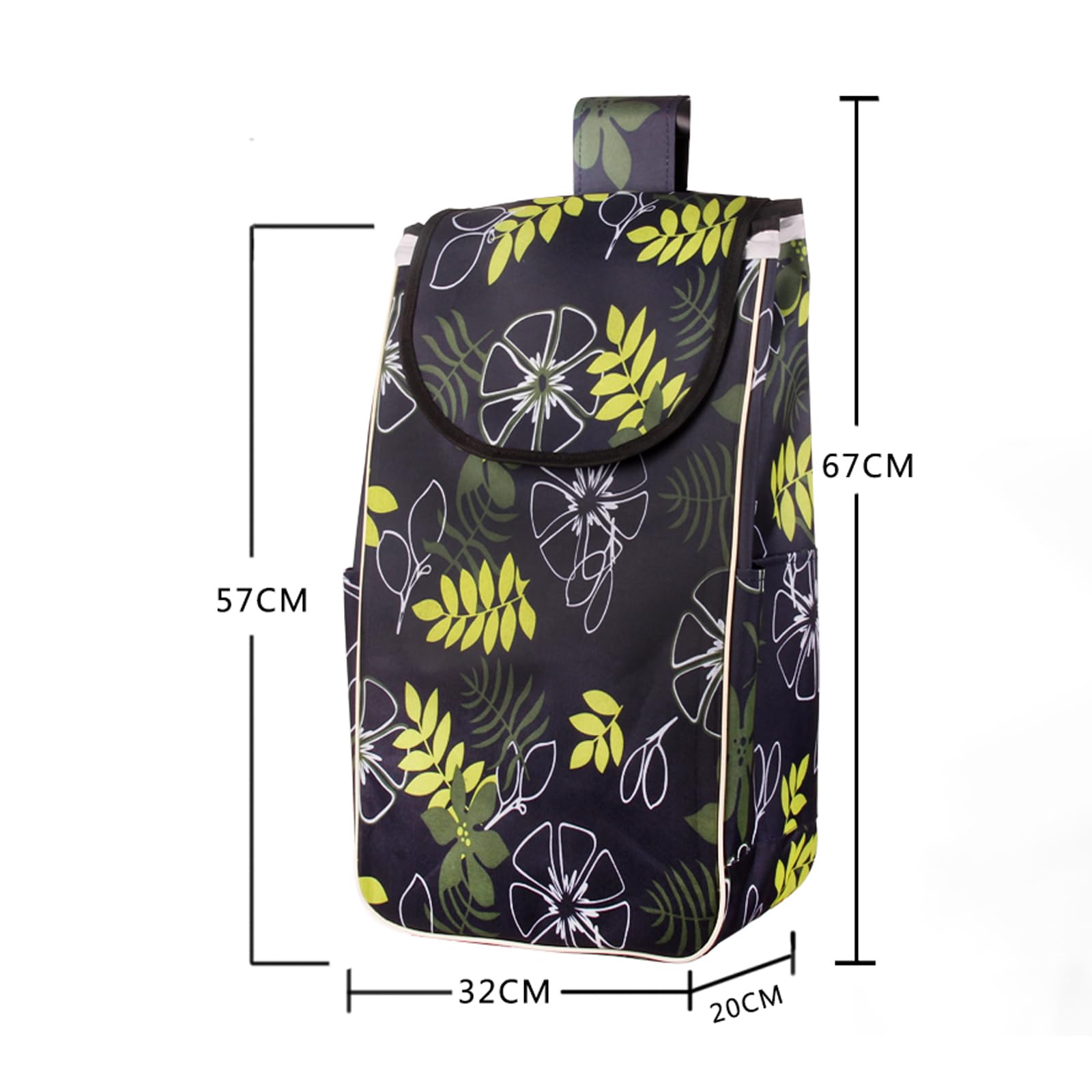Bardzo duża torba na zakupy do wózków – przenośna torba na ramię (57 cm x 32 cm x 20 cm) – idealna do codziennego użytku i łatwego transportu – pasuje do większości standardowych wózków