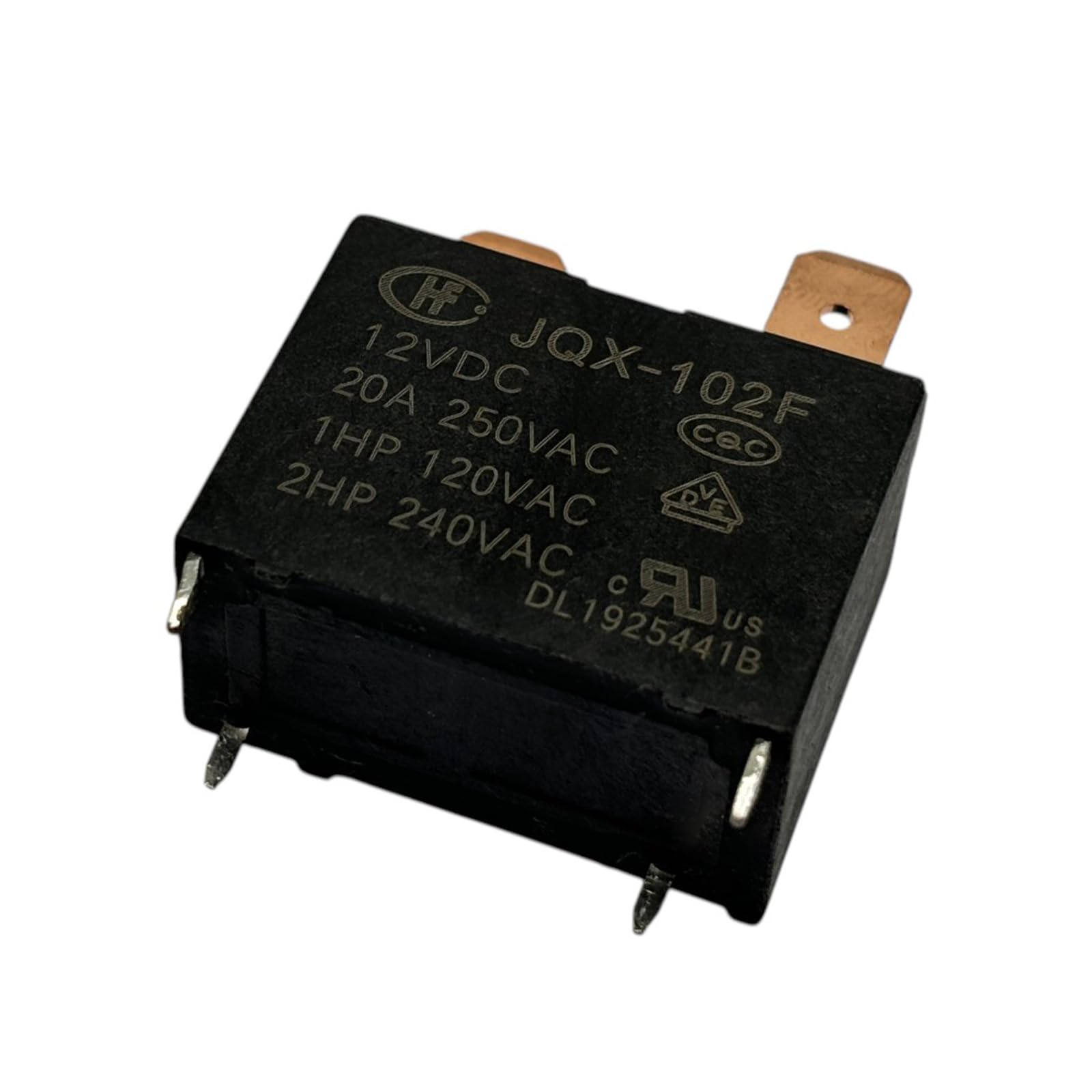 JQX-102F PCB Miniature High Power Relay for Air Conditioner Motherboard Compressor Water Heater 12VDC 20A 4Pins
