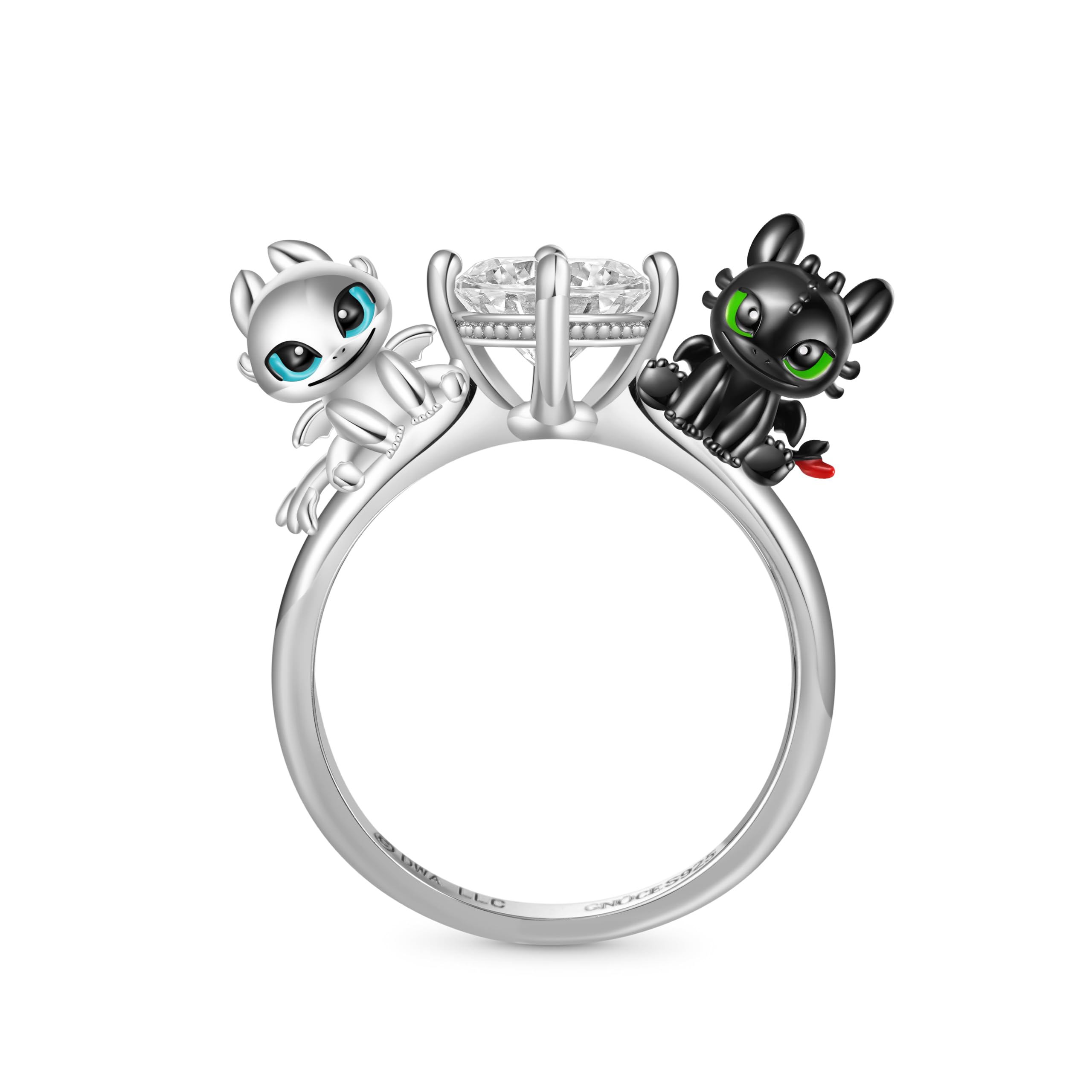 GNOCE How to Train Your Dragon Bague Krokmou & Furie Éclair En Argent Sterling Bijoux Cadeau pour Femmes Filles Fille