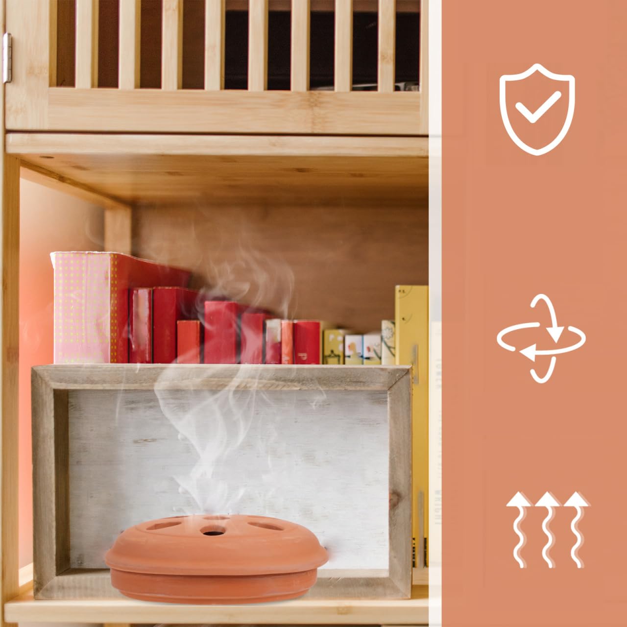 OUNONA Brûleur De Bobine De Moustique en Terre Cuite avec Ventilation Optimale Support Portable pour Maison Jardin Terrasse Décoratif Et Facile À Nettoyer