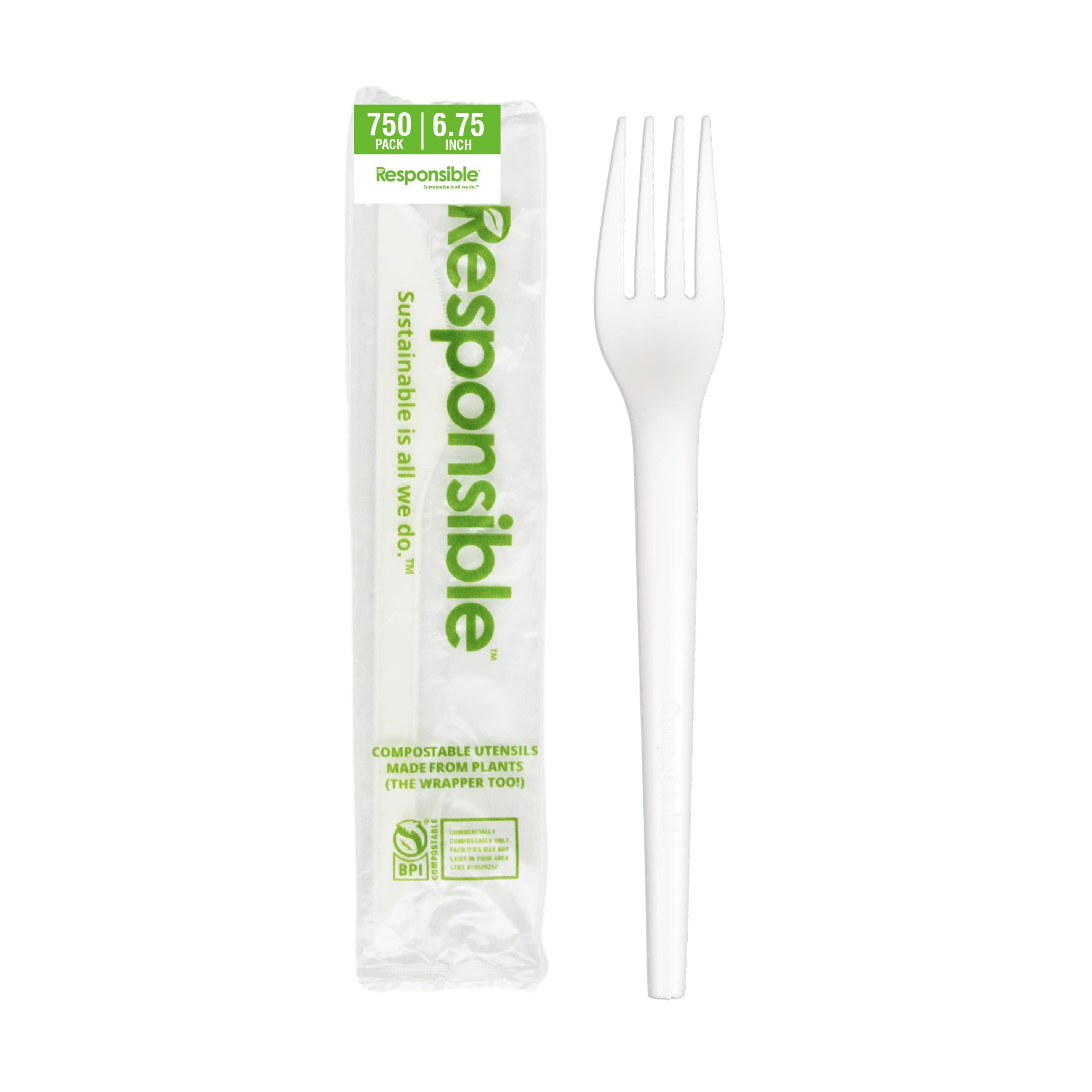 Responsible Products 6.75" Forks (750 Count) / White / 750 Forks