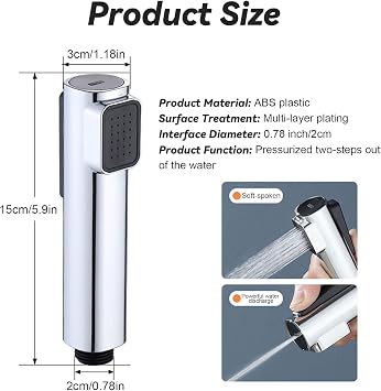 Portable Washbasins, Bidet Shower, High Power Sprayer, ABS Manual Bidet Sprayer, Bidet Shower Water Saving