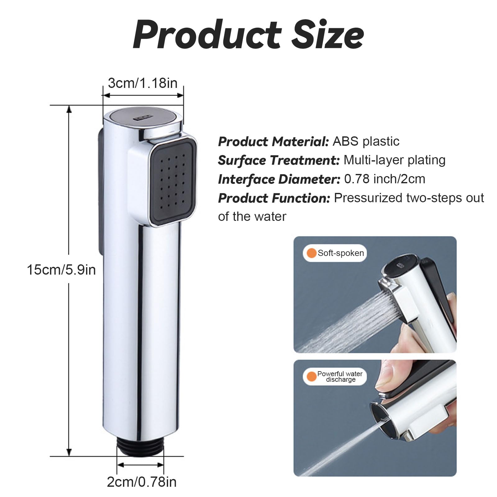 Lavabi portatili, Doccetta per bidet, spruzzatore ad alta potenza, ABS spruzzatore bidet manuale