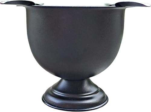 Miniatura 8 de Cenicero de cigarro hecho en hierro metal caja de cuenco profundo alto cenicero resistente al viento prensado con 4 estribos (negro)