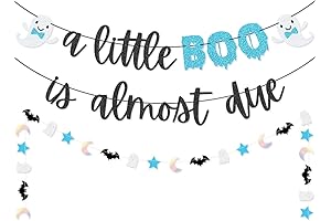 A Little Boo is Almost Due Baby Shower Boy Banner Garland