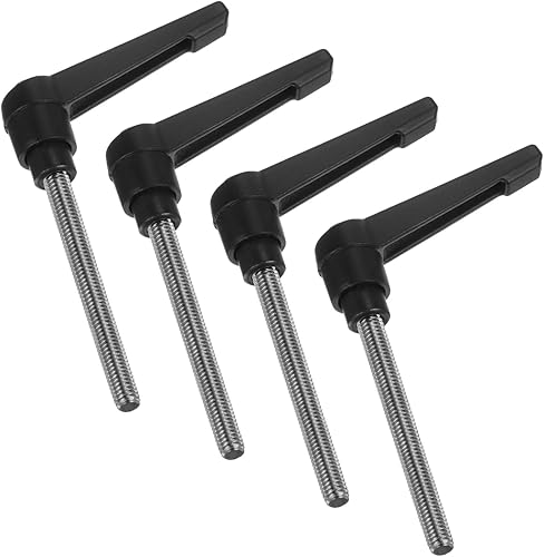 Miniatura 79 de uxcell 4 manijas de palanca de sujeción, perno macho roscado de acero al carbono de óxido negro M8 x 0.59 pulgadas, asas ajustables de bloqueo