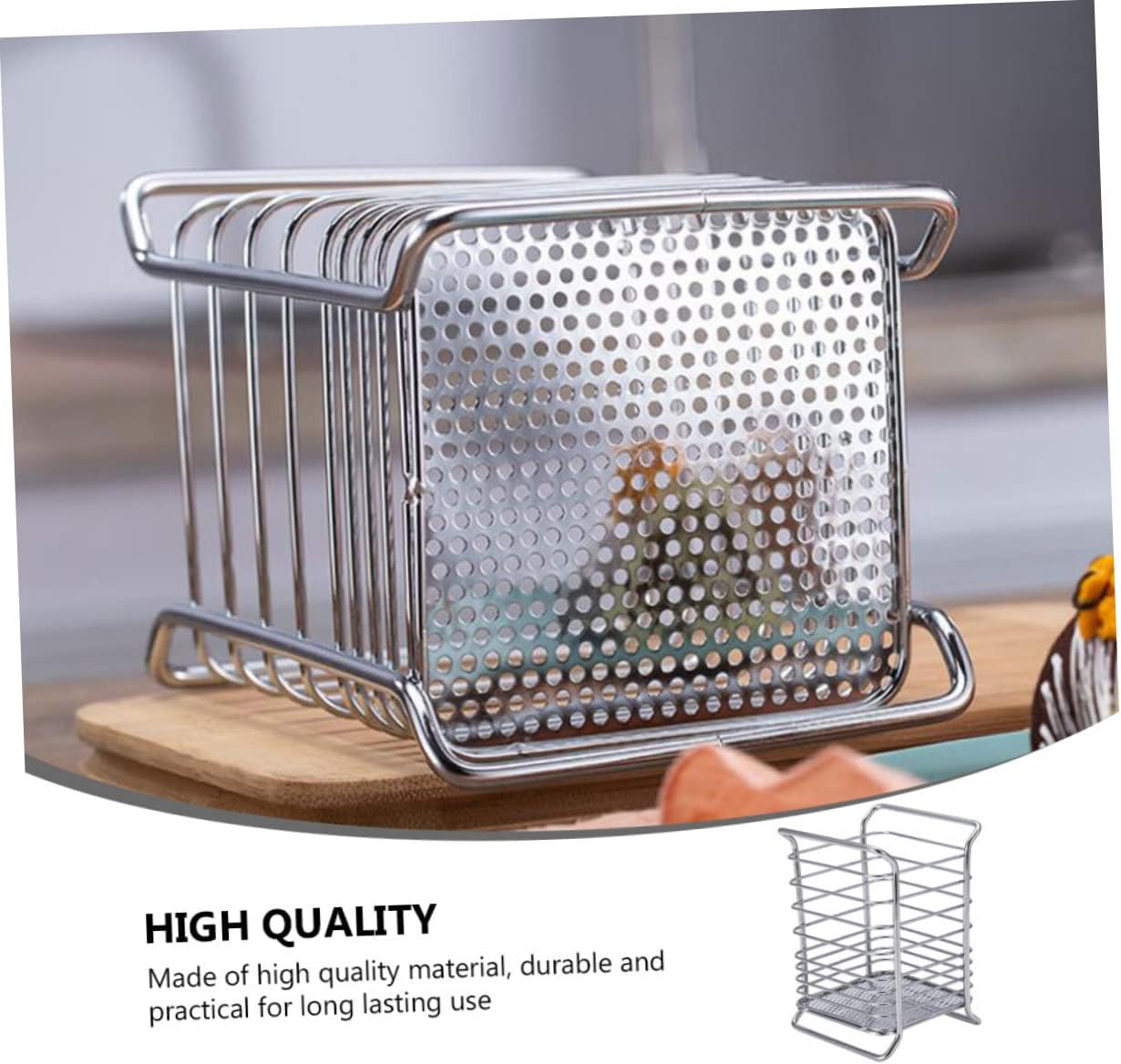 1Pc Chopsticks Storage Holder Kitchen Supply with Drain Design for Clean Utensils Space Saving Rack for Organizing Cutlery and Kitchenware Silver