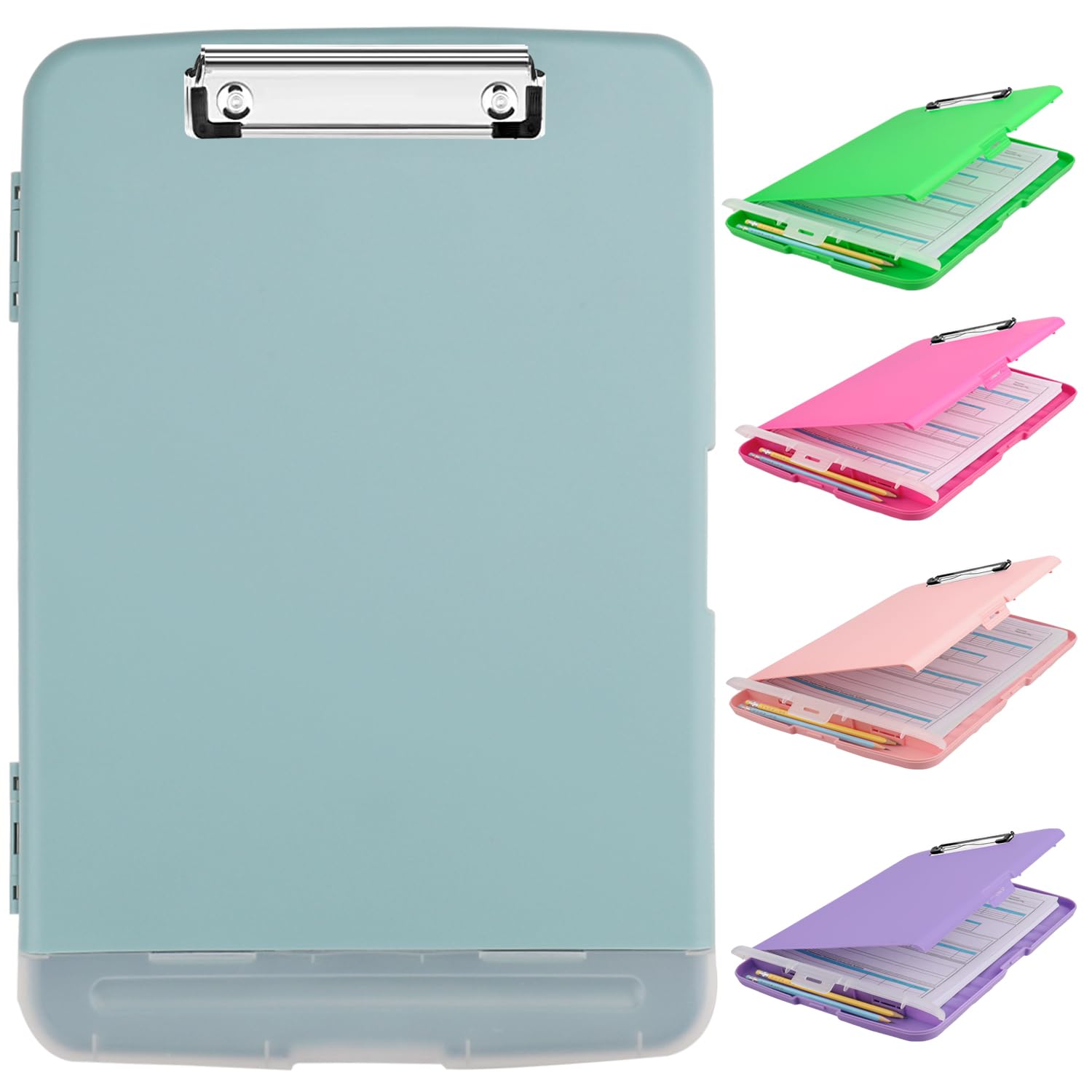 Clipboard with Storage,Clip Boards 8.5x11 with Storage,Nursing Large Capacity Clipboards,with Low Profile Clip,with Pen Holder Clipboard Folder Side