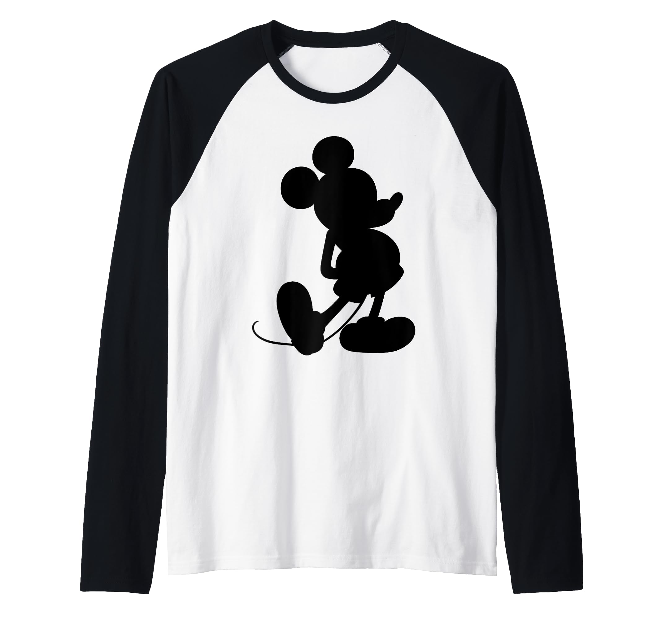 T-shirt Disney Mickey Silhouette Pose Raglan aux finitions soignées