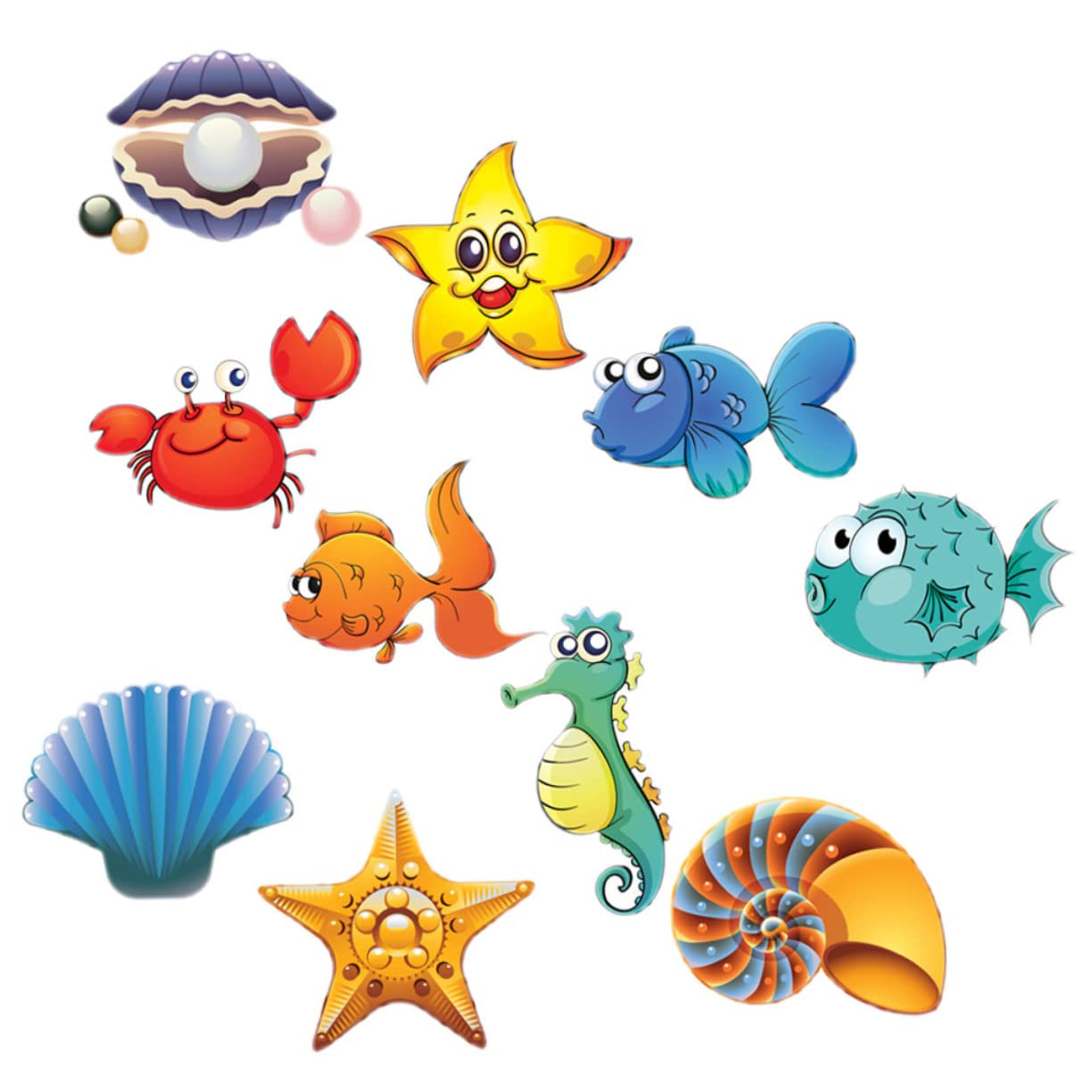 STOBAZA 2 Juegos Calcomanías Antideslizantes Bañera Animales Pegatinas Impermeables Decorativas