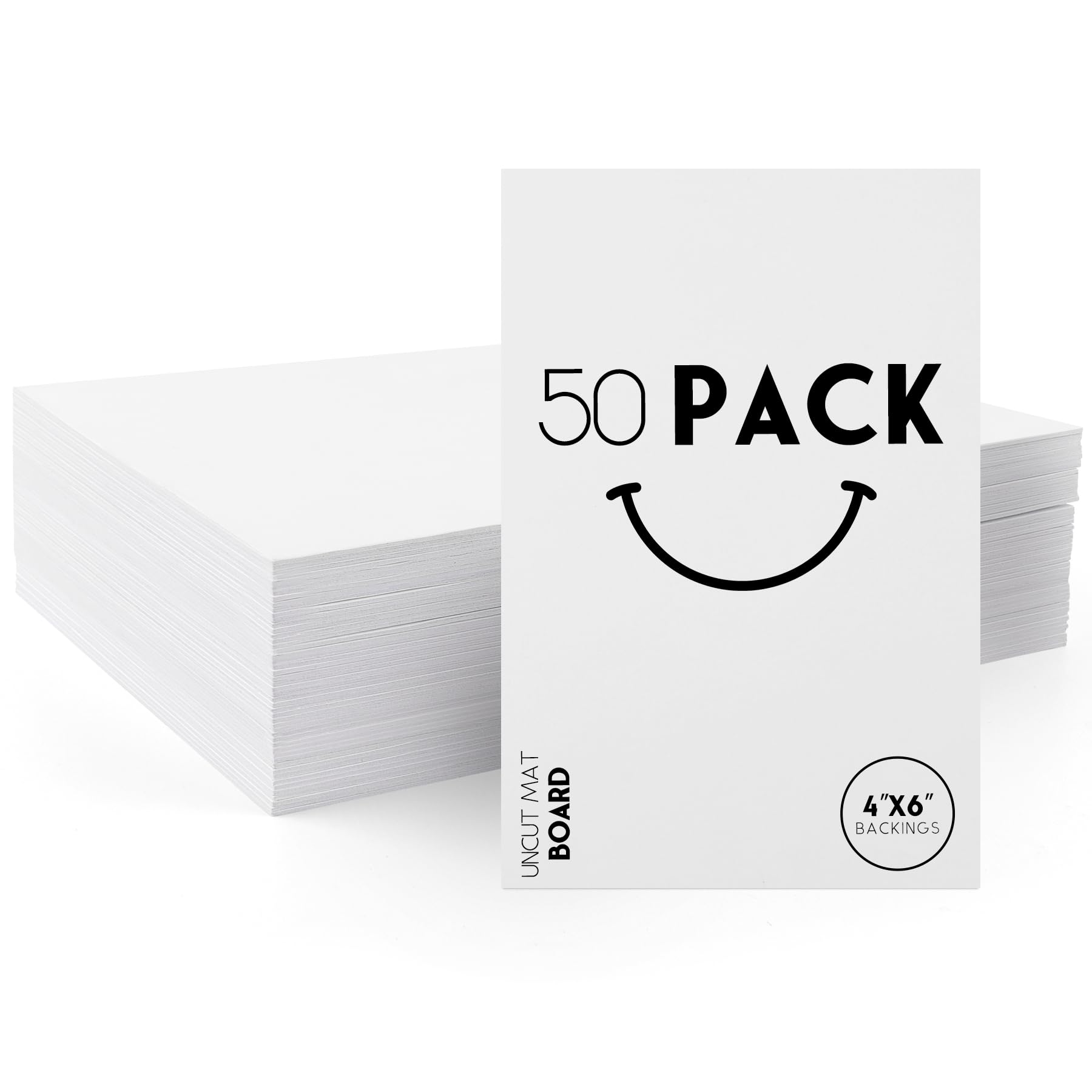Snapklik.com : 50 Pack 4x6 Uncut Photo Mat Matboard, White Backing ...