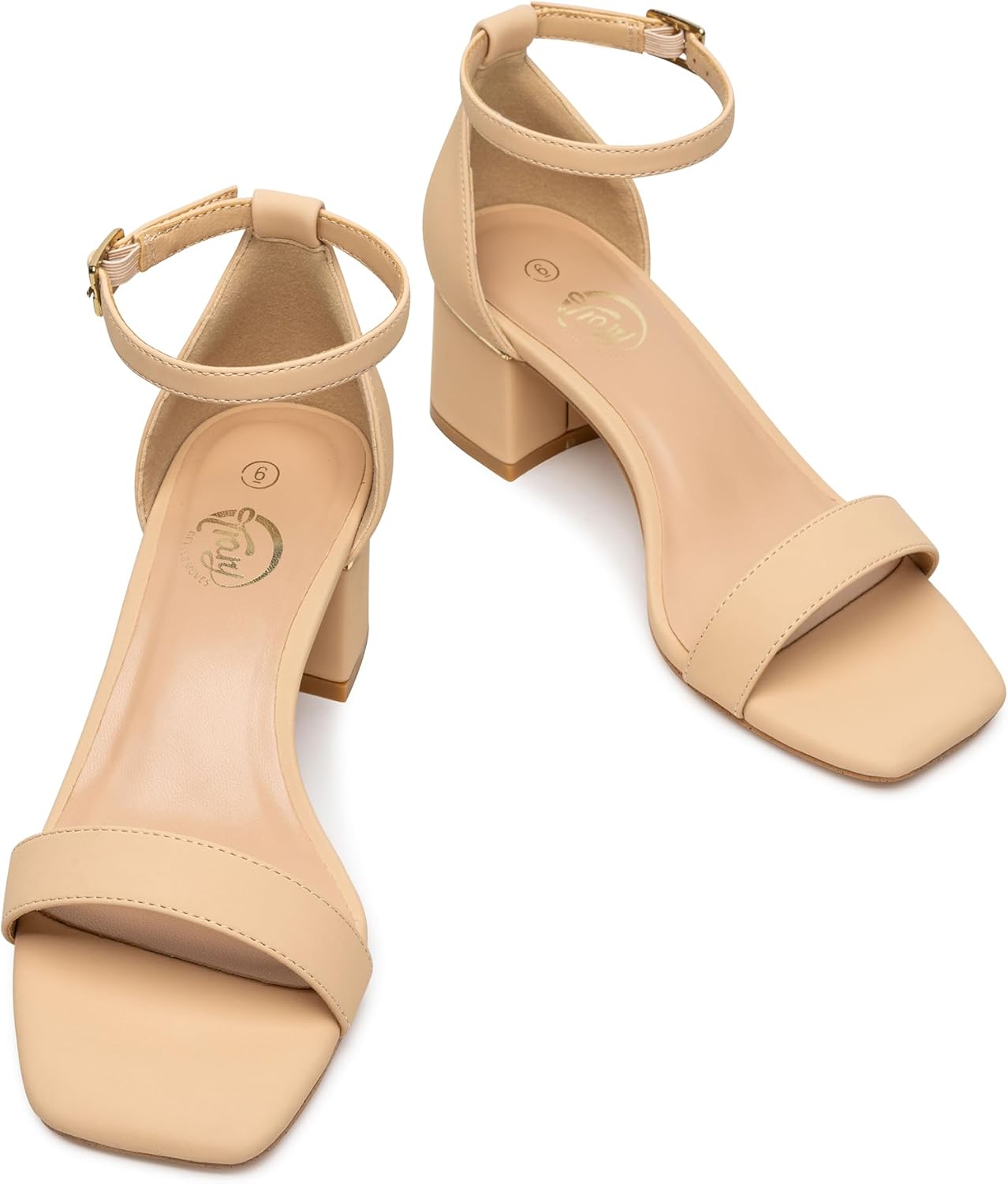 Trary Low Heels for Women Square Open Toe Ankle Strap Women's Pumps Dressy Shoes Block Chunky Heels Comfy Fashion Heeled Sandals for Women 2025 Adjustable Buckle 2.16 Inches Work Causal Party Wedding - Image 6