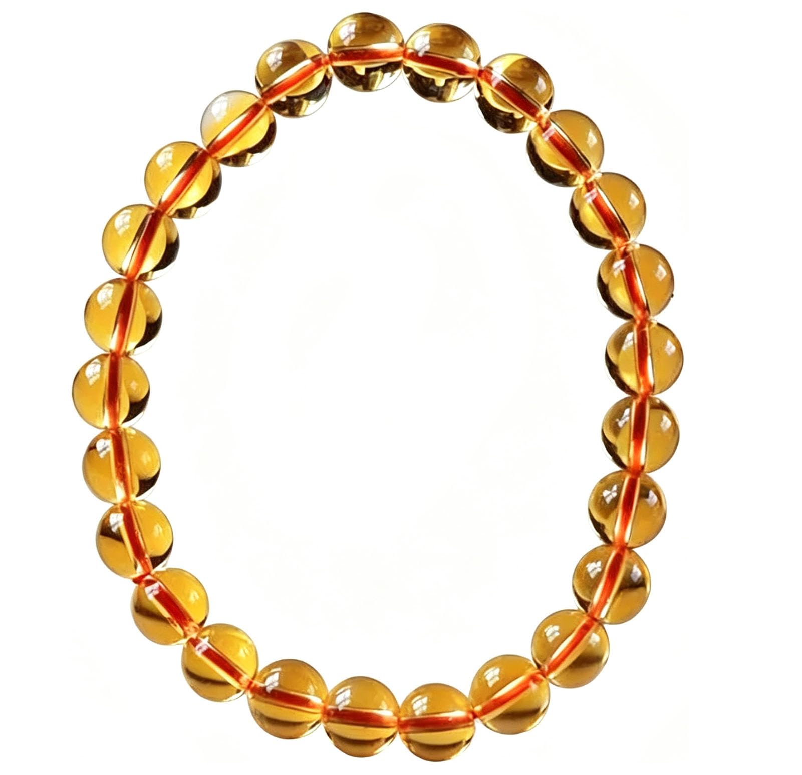 Handgefertigte Naturstein-Armbänder für Damen und Herren, Citrin-Kristall | Heilende Chakra-Energie, spirituelle Kristall-Stretch-Edelstein-Armbänder für Urlaub, Geburtstag, Schmuckgeschenke