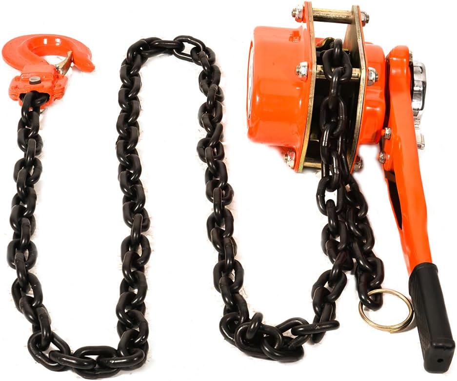 3Ton Manual Lever Chain Hoist, 3 ton 6600LBS chain hoist 10 FT come along winch 2 Heavy Duty Hooks Industrial Grade Steel chain, G80 chain come along for Building Warehouse Automotive Machinery