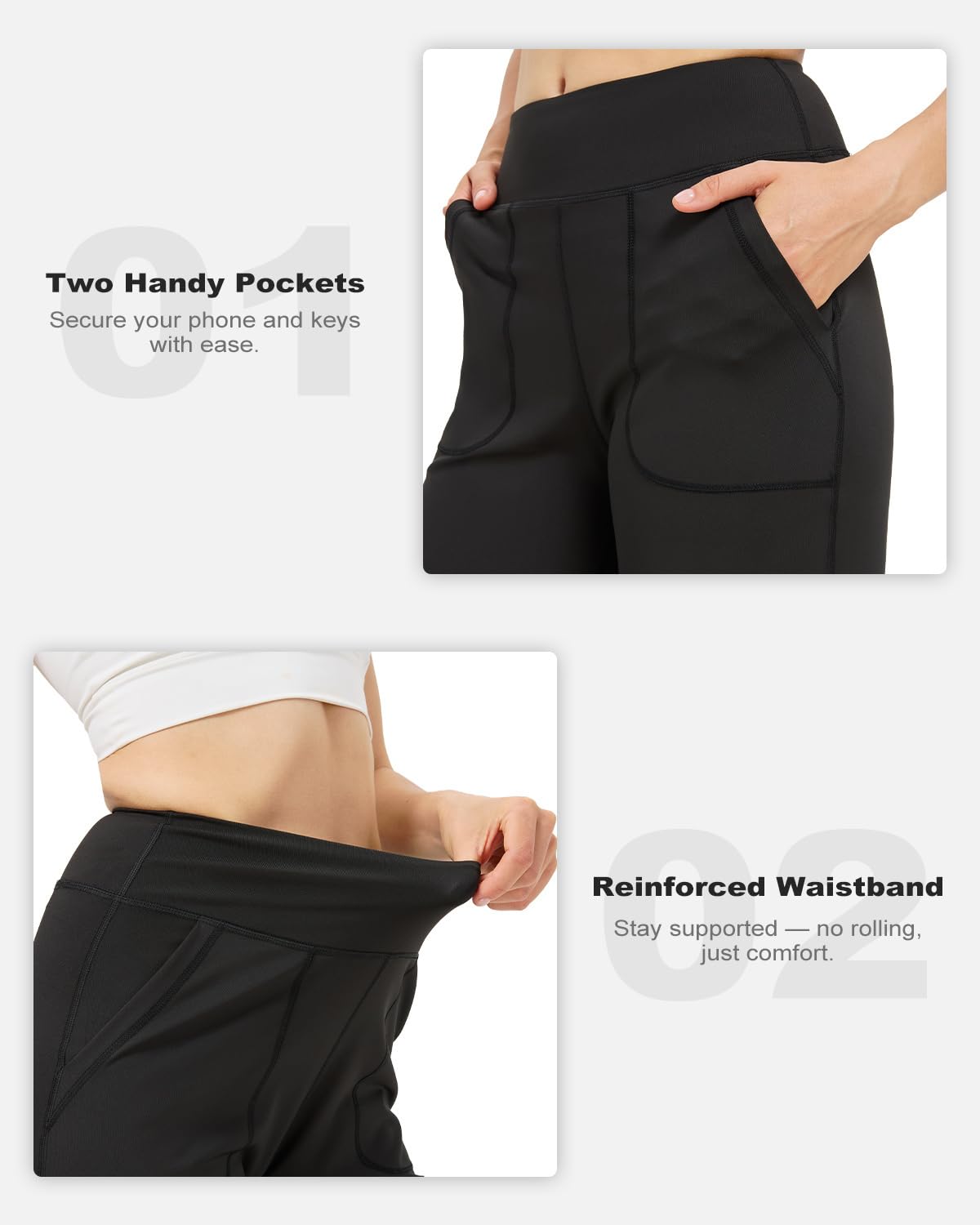 Zylioo Leggings à jambe longue pour femme / Extra longue, Leggings opaques à coupe bootcut Taille grande / Extra grande, Pantalon de fitness Bootleg Jazzpants, L taille tall