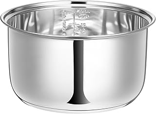 304 Stainless Steel Rice Cooker Inner Pot, Inner Bowl, Non-stick Replacement Pot, Durable & Universal Fit for Multi-cookers, Even Heating for Delicious Rice(5 L)