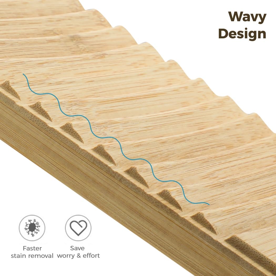 2 tablas de lavado de bambú natural para lavandería, tabla de lavado de manos de bambú, tabla de lavado gruesa antideslizante para pequeños trabajos de lavado, tabla de lavado de diseño colgante