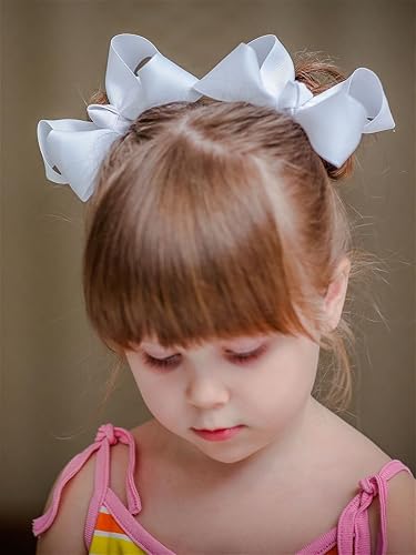 Miniatura 9 de JOYOYO 40 lazos para el pelo de 4.5 pulgadas, pinzas de cocodrilo, cinta de grogrén, pinzas para niñas, accesorios para el cabello para bebés,