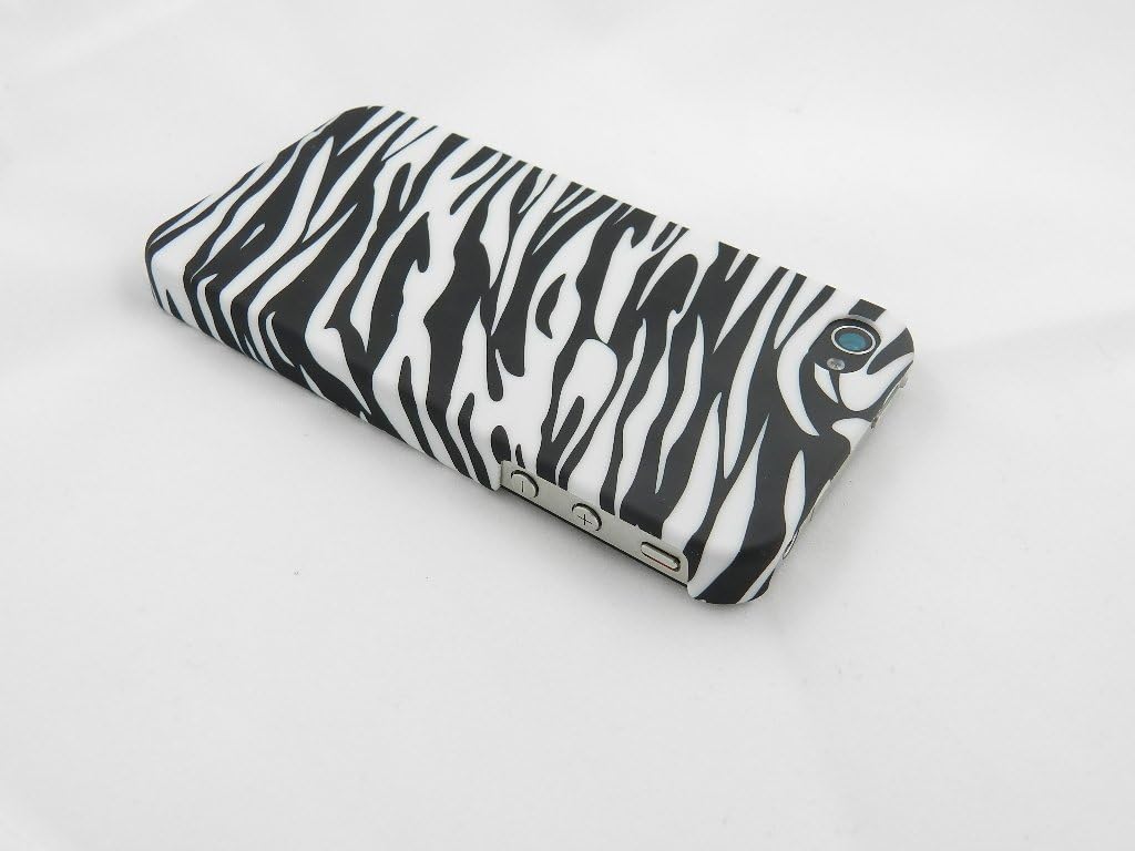 For Apple iPhone 4S 4 Black Zebra White Hard Plastic Snap On Case Cover Faceplate