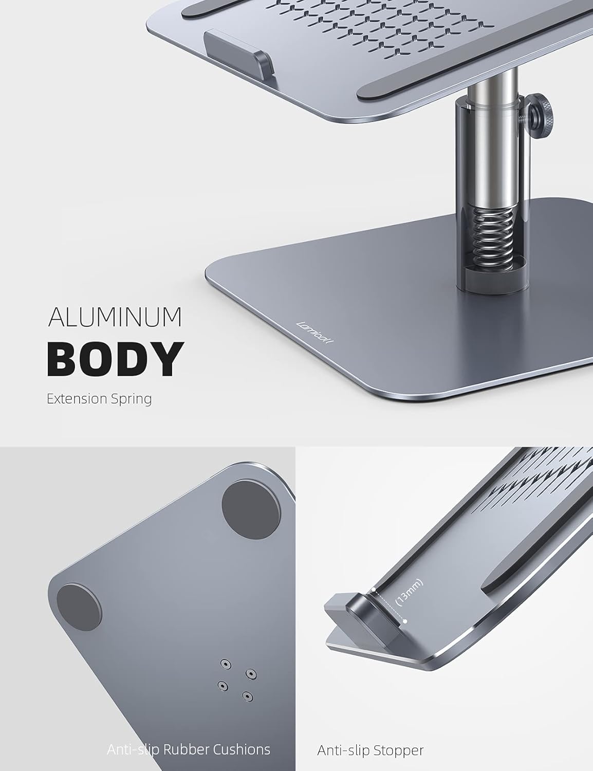 Laptop Stand Adjustable, Lamicall Notebook Holder MultiAngle Height