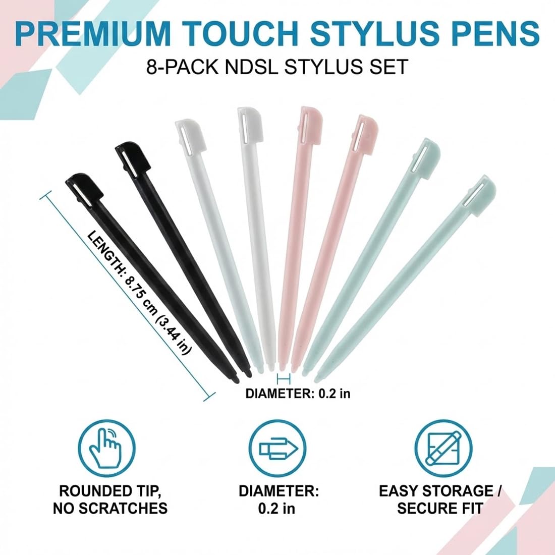 8 Piezas Lápiz Táctil de Repuesto Multicolor, Stylus de Plástico Compatible con DS Lite/2DS/3DS XL/Wii U, Puntero Preciso y Sensible para Consola de Juegos — view 2