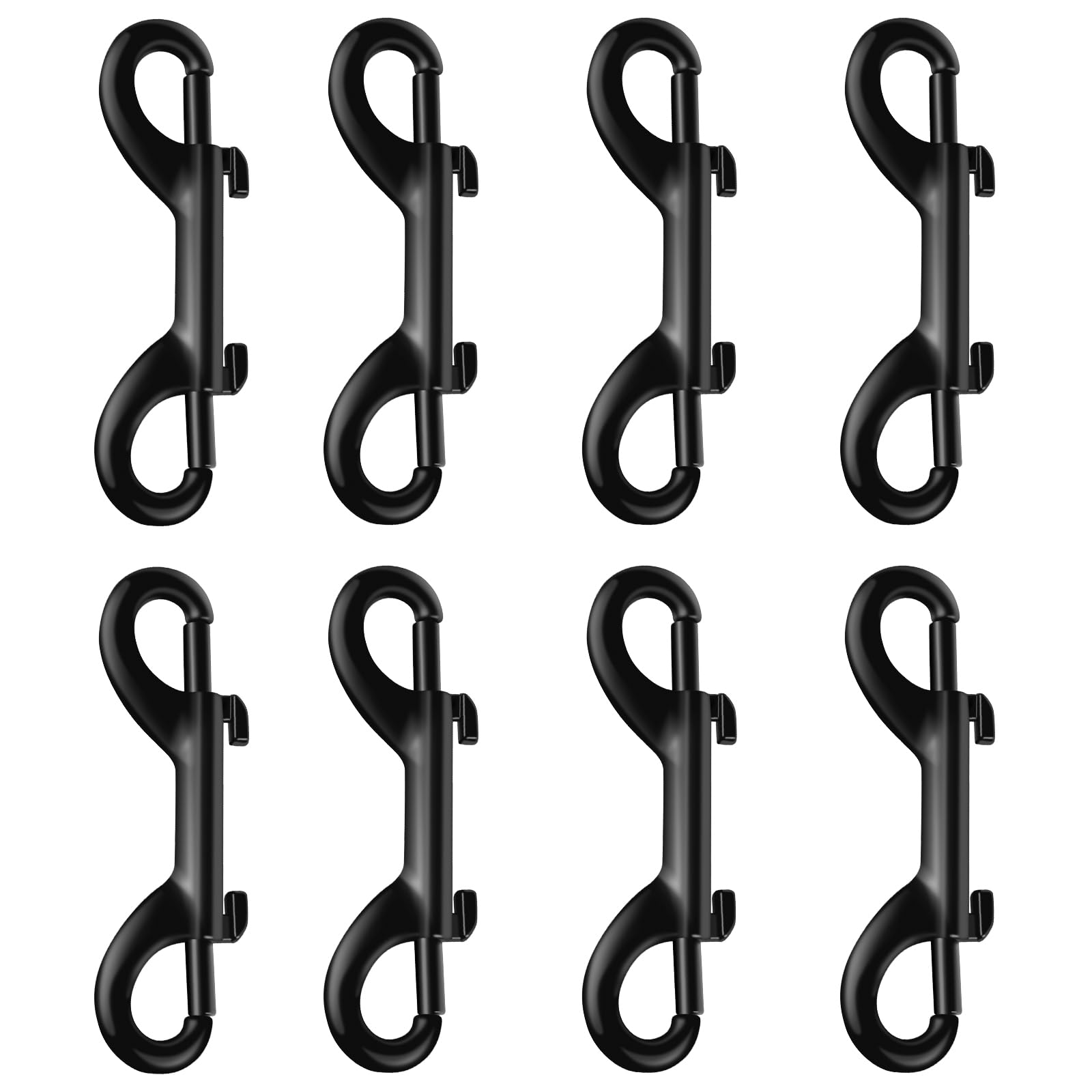 US 8Pcs Double Ended Bolt Snaps Hooks 3.5 inch Zinc Alloy Double Snap Hook Chain Clips Rust Resistant Double Sided Clips Multifunction Black Snap Hooks for Animal Leashes Ropes Chains(black)