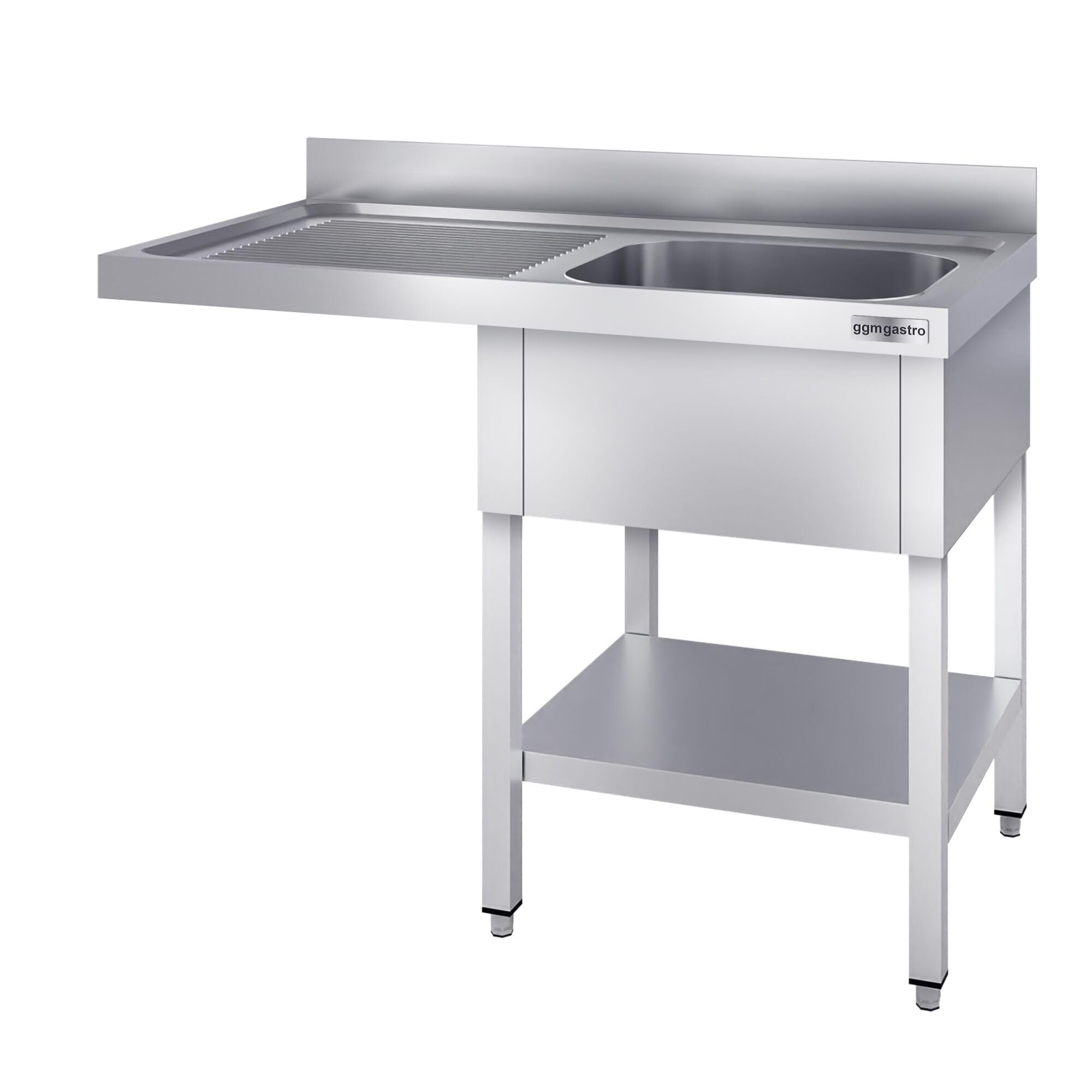 GGM Gastro | STK146SBR1 | Spülmaschinen-Spültisch - 1400x600mm - mit 1 Becken rechts