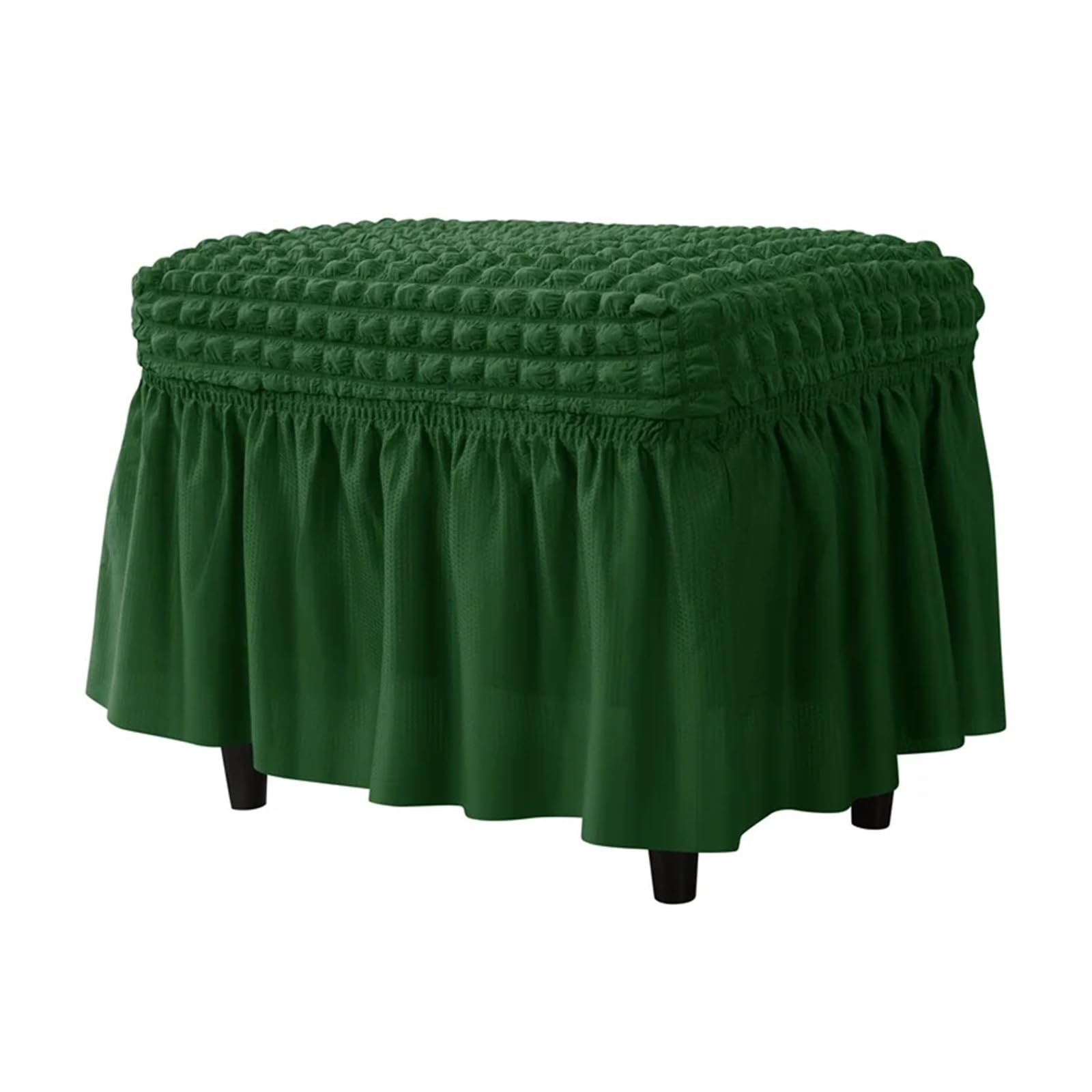 GCYEIDMA Wing Chair Slipcover Seersucker Wing Chair Cover Solid Color Armchair Slipcover Stretch Wingback Sofa Covers with Cushion Home Decor(B13 Footstool cover)