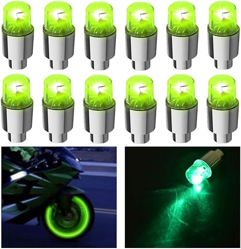 12 luces LED parpadeantes para rueda, luces para válvula de llanta de automóvil, camión, moto y bicicleta
