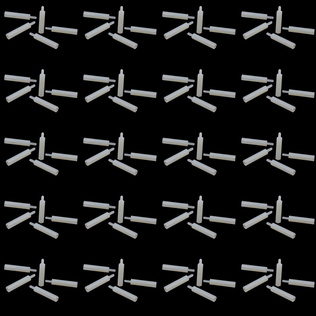 White Nylon Single-Ended Hex Standoff (100, M2X20+6)