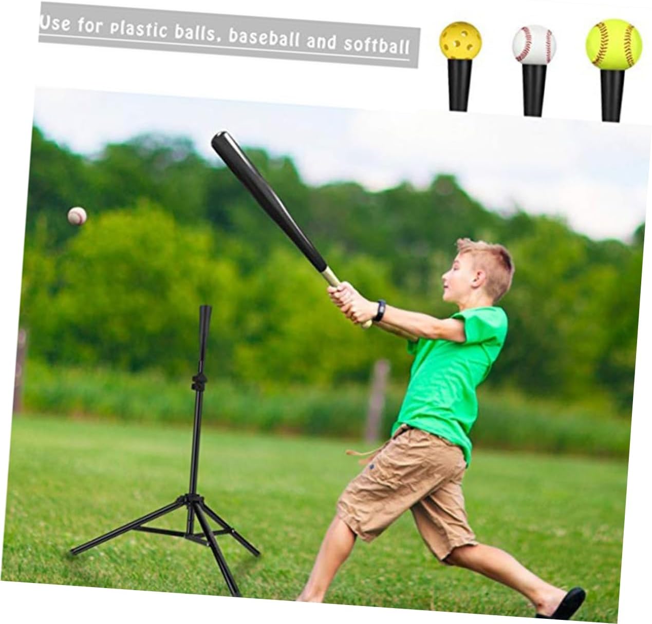 KICHOUSE Portable Baseball Training Holder Batting Stand for Outdoor Practice Lightweight Design for Baseball Training Aid for Skill Improvement
