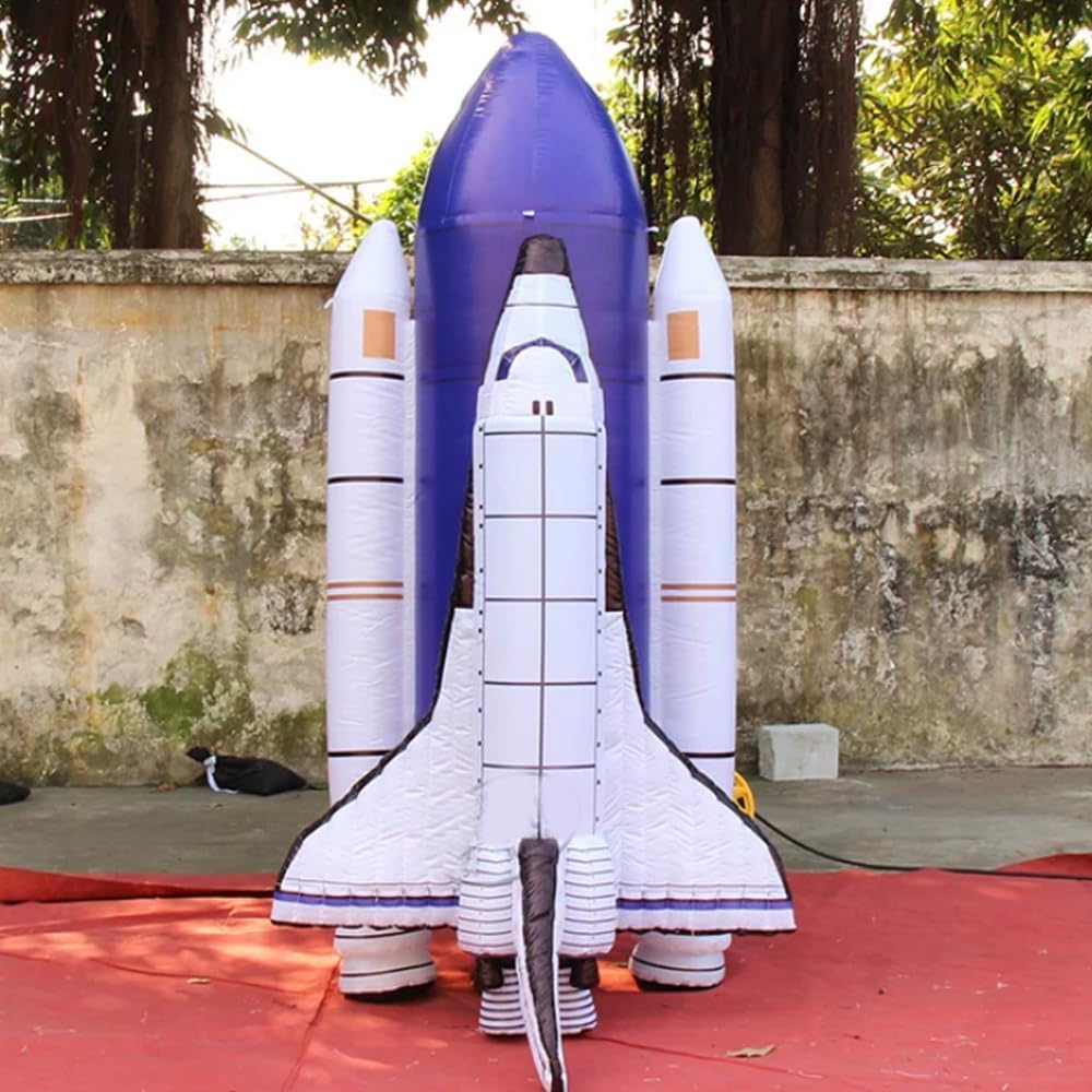 Inflatable Rocket Spaceship, Outer Space Activity Space Exhibition, Spacecraft, Space Theme | Space, Astronaut Party Decoration, Blue, excluding Blower (16 Foot)