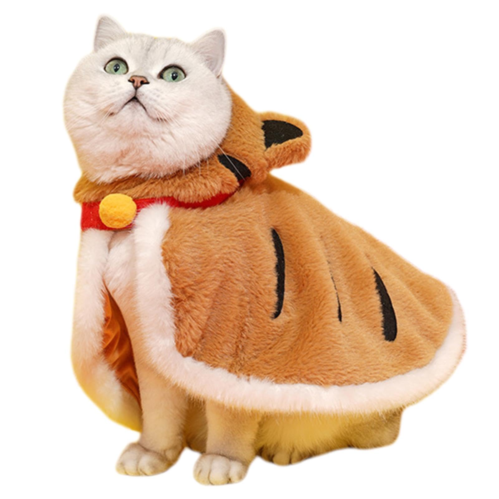 Capa de gato cálida para invierno acogedora ropa de felpa para mascotas