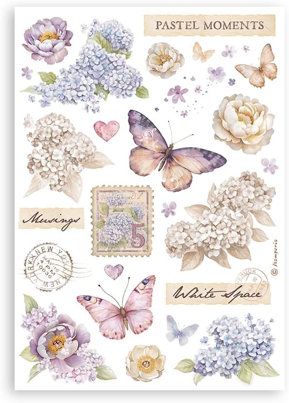 Stamperia - Washi Pad for Scrapbooks, Albums, Cards, Bullet Journals and More, Translucent and Easy to Cut, Acid Free, Perfect for Hobbies, Crafts, and Gifting (Quiet Days) (A5) (8 Sheets)