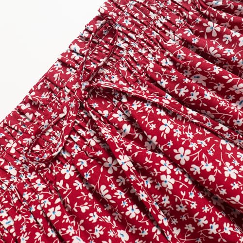 Ladies' High Waist Skirt Elastic Waist in Spring Summer and Autumn Leisure Stitching Pleated Beach Skirt3