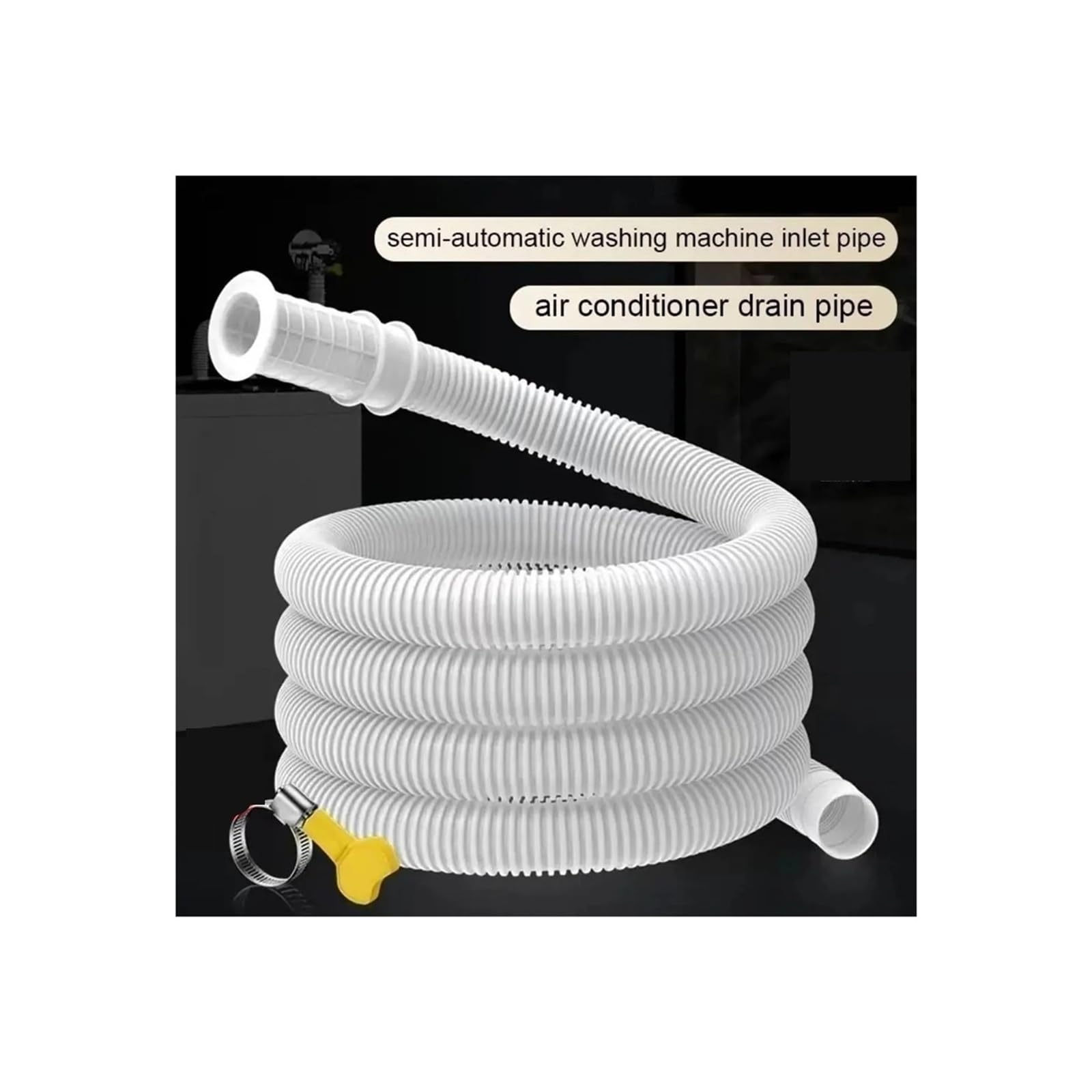 Compatible Con Manguera De Drenaje De Aire Acondicionado De Plástico Blanco Grueso Universal, 1-5M, Tubo De Lavadora, Manguera De Drenaje De Lavadora(2pcs 5m)