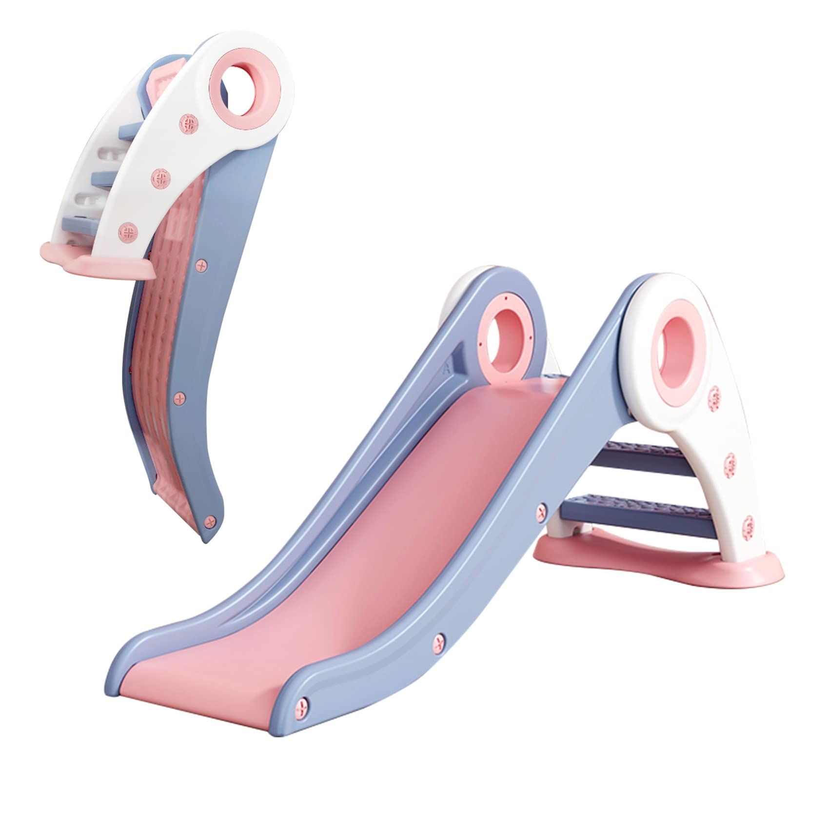 MiniSunKids Slide Foldable Freestanding Slider for Toddler Playground Stairs Slipping Slide Climber Indoor Outdoor Playset Exercise Toy Activity Center for 1-5 Years