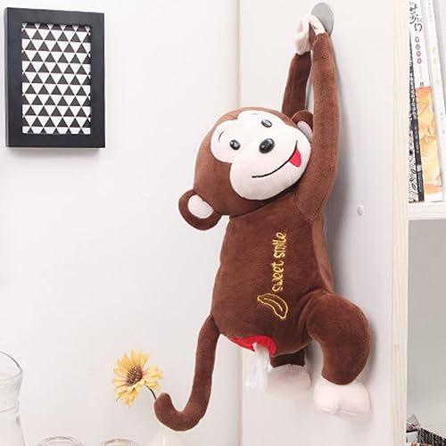 Miniatura 3 de Timpfee Soporte para pañuelos de mono para servilletero de automóvil caja de pañuelos de dibujos animados caja de almacenamiento de animales para