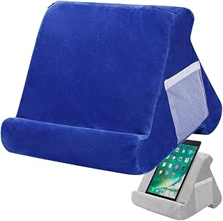 Pillow Pad, Tablet Holder, Tablet Cushion Tablet Stands Laptop Tablet Stand Holder Tablet Pillow Stand Multi-Angle Tablet Stand Pillow Holder for Tablets eReaders Smartphones Books (Blue)