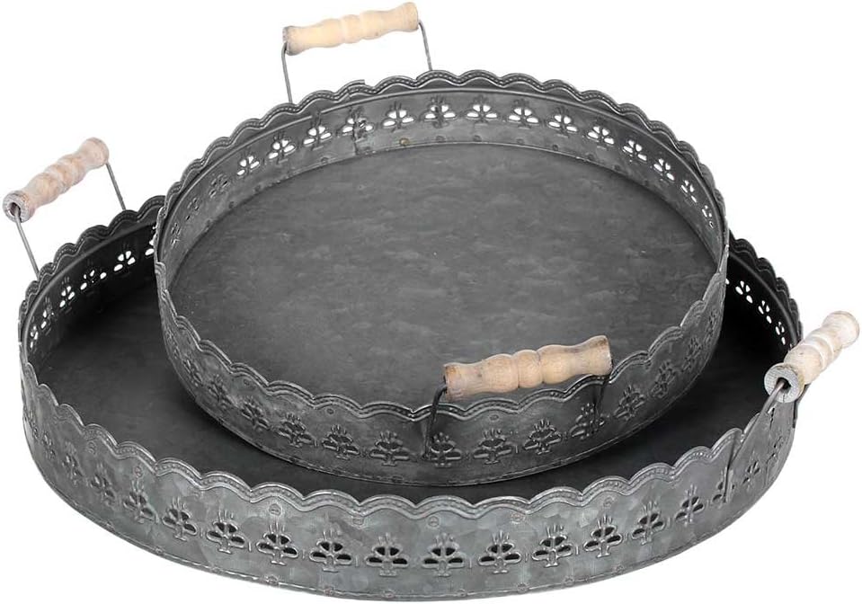 albena shop 60-103 serving trays zinc set of 2