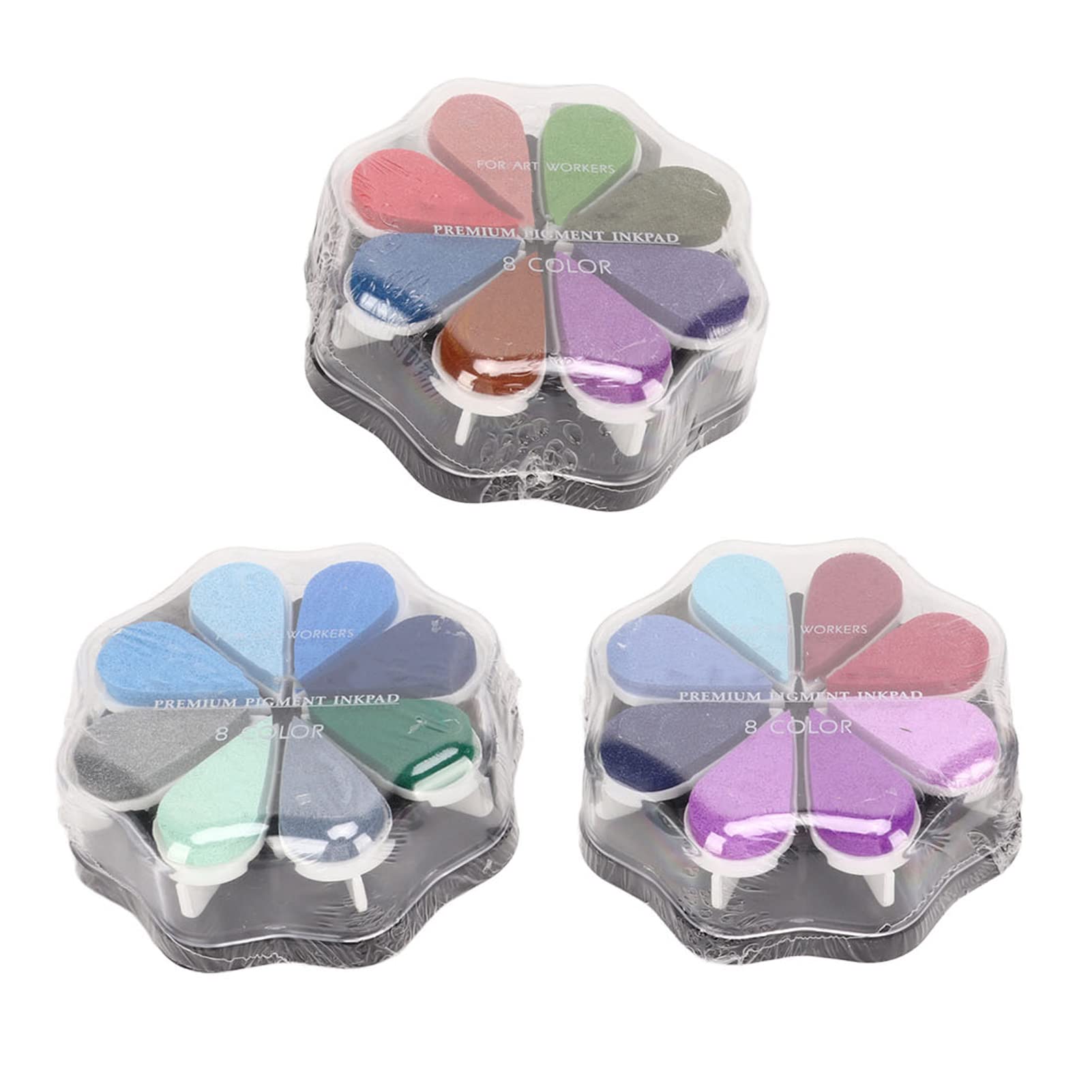 Almohadilla de tinta, 48 colores metálicos Almohadilla de embalaje individual, Almohadilla para sellos de manualidades, Almohadilla para sellos de tinta permanente, Mini