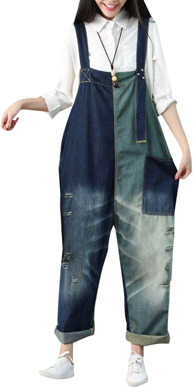 Women's Casual Baggy Denim Bib Overalls Pant Jeans Jumpsuits