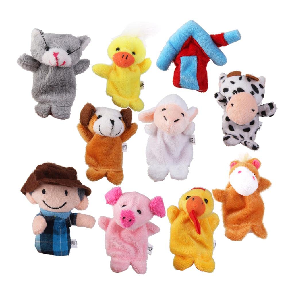 10 Marionnettes à Doigts Animaux De La Ferme – Peluche Multicolore – Jeu éducatif Pour Tout-petits – Idéal Pour Comptines Et Histoires