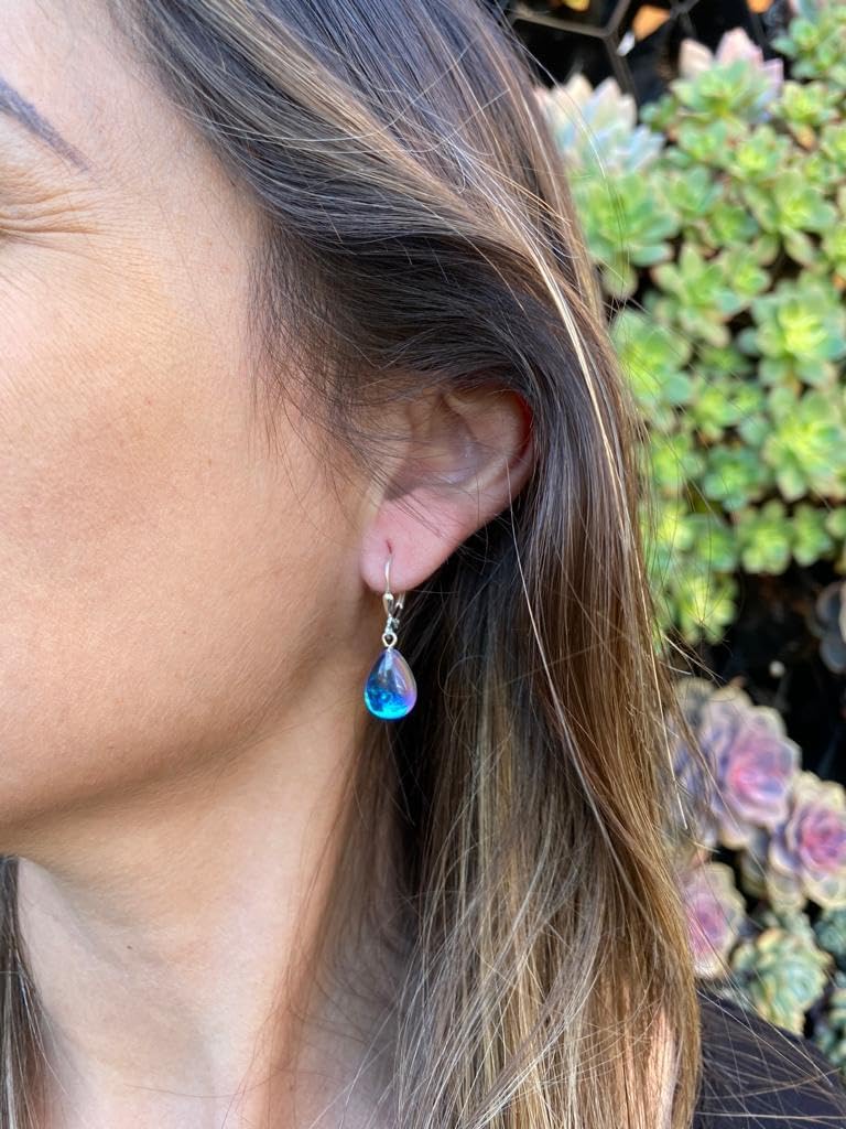 Drop Earrings (Blue, Polished) - Image 2